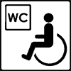 Behindertentoilette, für Rollstuhlfahrer zugänglich